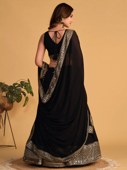 AAGAM PRETTY WOMEN LEHENGA BLACK COLOUR