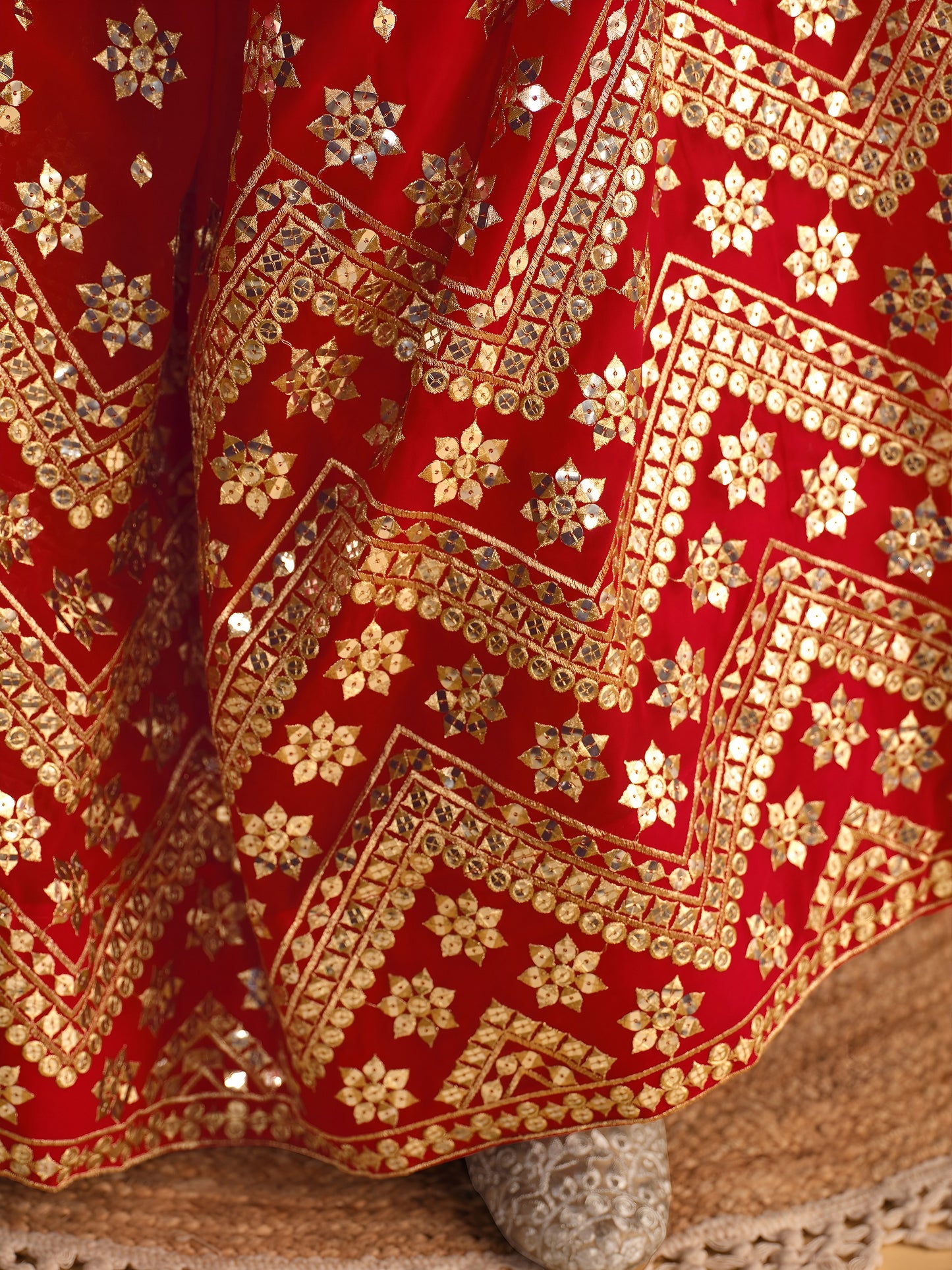 AAGAM PRETTY WOMEN LEHENGA RED COLOUR