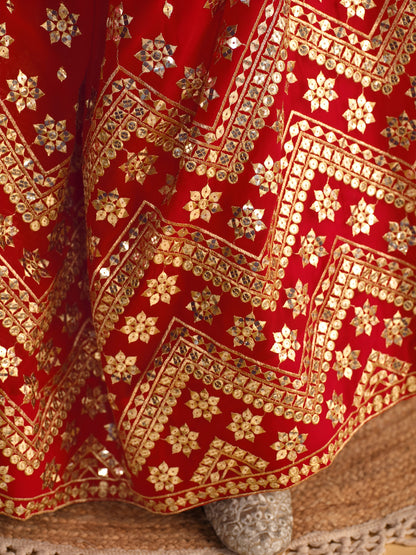 AAGAM PRETTY WOMEN LEHENGA RED COLOUR