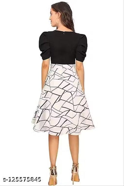 ROUND NECK COTTON BLEND SHORT SLEEVE A-LINE MAXI