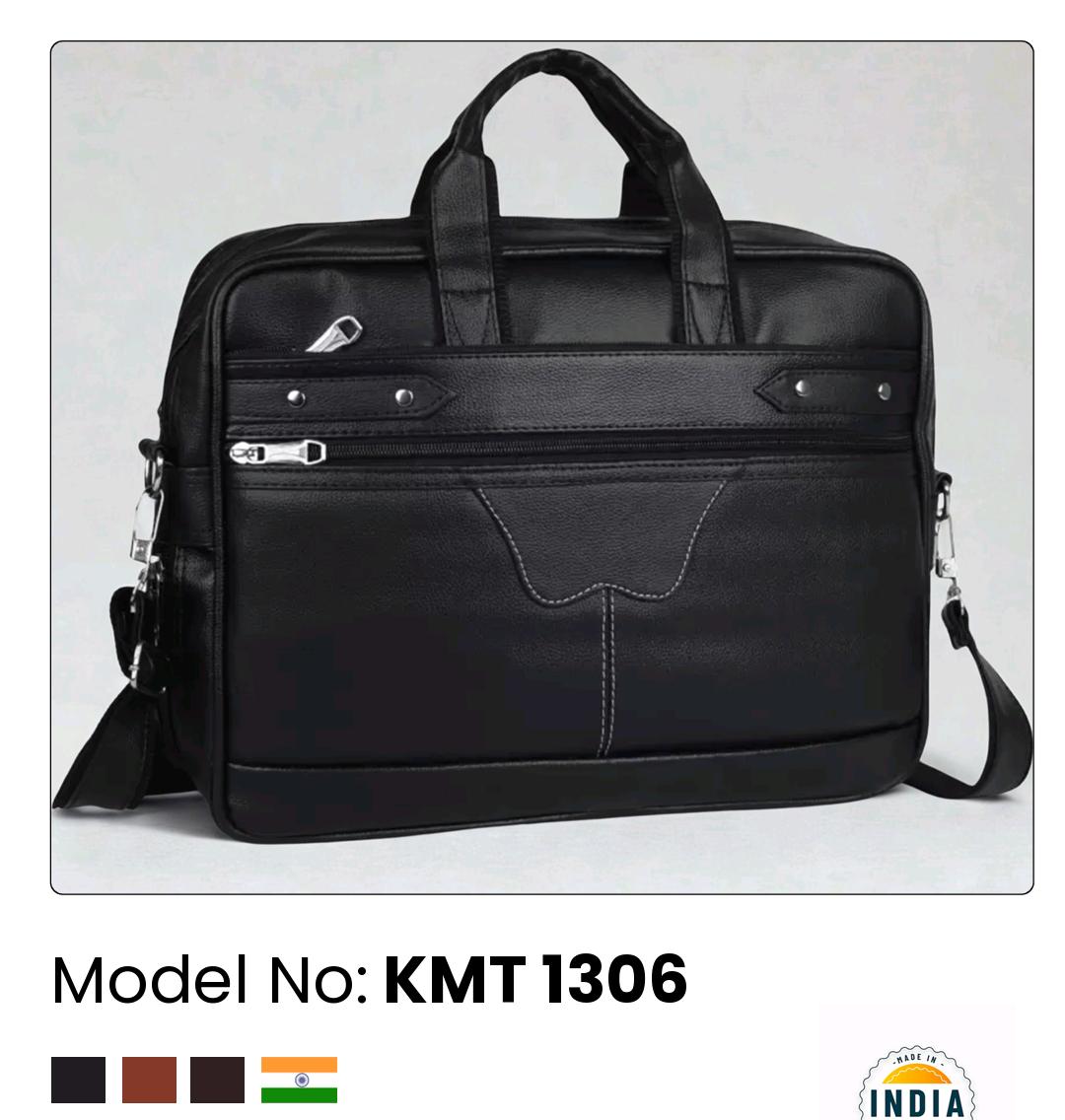 LEATHER BAG FOR OFFICE USE PREMIUM BLACK COLOUR