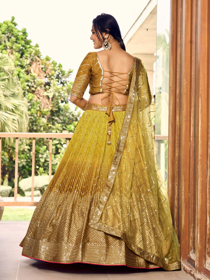 GEORGETTE FABRICRAJPUTI RAJASTHANI DRESSYELLOW COLOUR AND GOLD SHADE