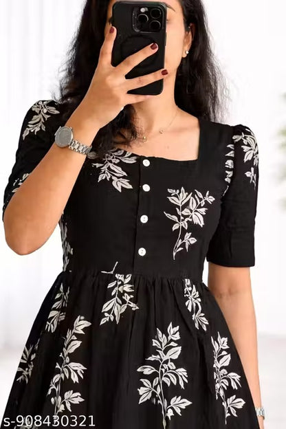 WOMEN MAXI BLACK COLOUR FLORAL