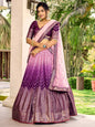 PURPLE COLOUR CHOLI AND DUPATTA FLARED AND SEQUINNED WORK V-NECK SHORT SLEEVE