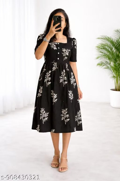 WOMEN MAXI BLACK COLOUR FLORAL