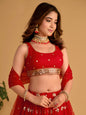 AAGAM PRETTY WOMEN LEHENGA RED COLOUR
