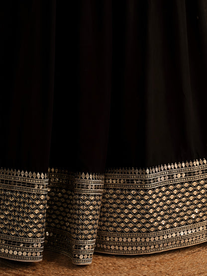AAGAM PRETTY WOMEN LEHENGA BLACK COLOUR