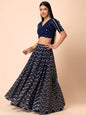 EMBROIDERED LEHENGA CHOLI SEGUNINNED DUPATA A BLACK COLOUR