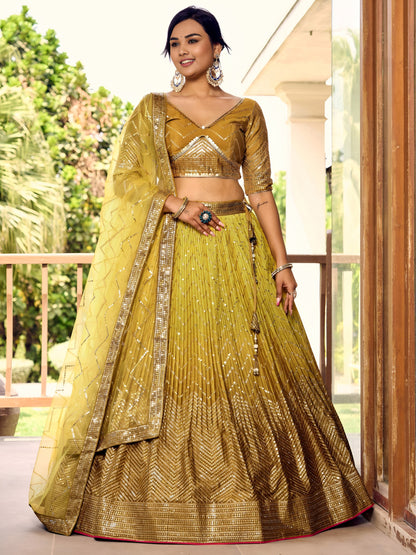 GEORGETTE FABRICRAJPUTI RAJASTHANI DRESSYELLOW COLOUR AND GOLD SHADE